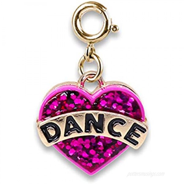 CHARM IT! Charms for Bracelets and Necklaces - Gold Glitter Dance Heart Charm