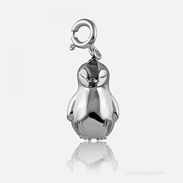Fourseven Jewelry 925 Sterling Silver Bead Charm Pendant | Penguin Charm for Bracelet and Necklace