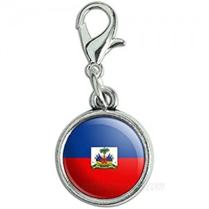 Graphics and More Antiqued Bracelet Pendant Zipper Pull Charm with Lobster Clasp Country National Flag C-I