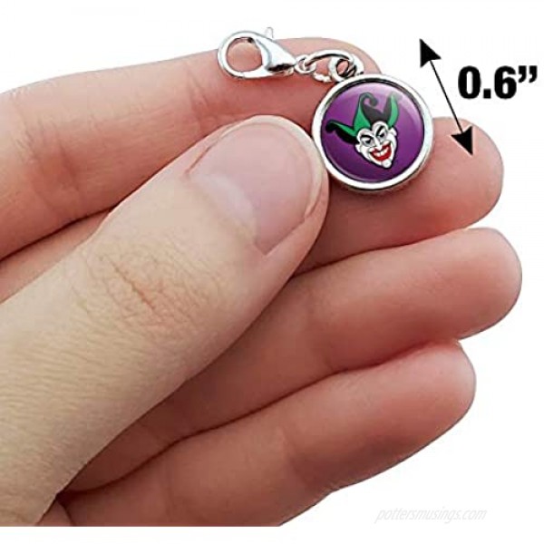 GRAPHICS & MORE Batman Joker Symbol Antiqued Bracelet Pendant Zipper Pull Charm with Lobster Clasp