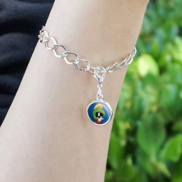 GRAPHICS & MORE Looney Tunes Marvin The Martian Antiqued Bracelet Pendant Zipper Pull Charm with Lobster Clasp