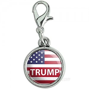 GRAPHICS & MORE President Trump American Flag Antiqued Bracelet Pendant Zipper Pull Charm with Lobster Clasp