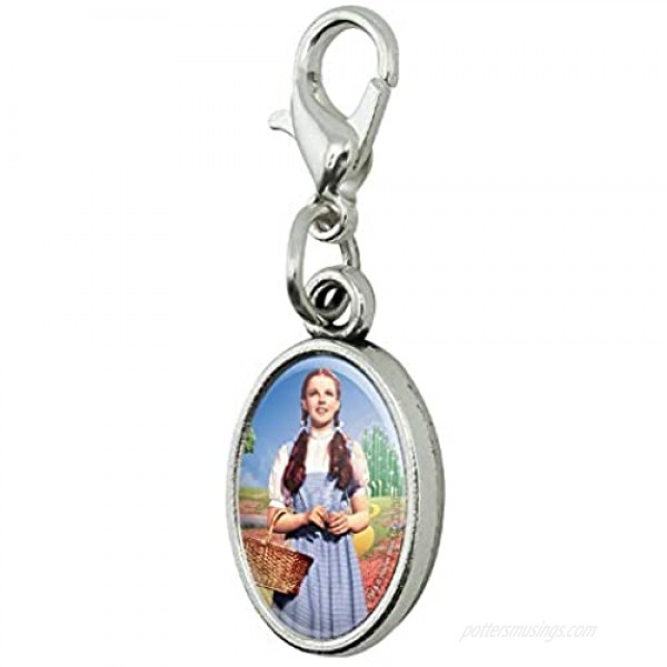 GRAPHICS & MORE Wizard of Oz Dorothy Character Antiqued Bracelet Pendant Zipper Pull Oval Charm with Lobster Clasp