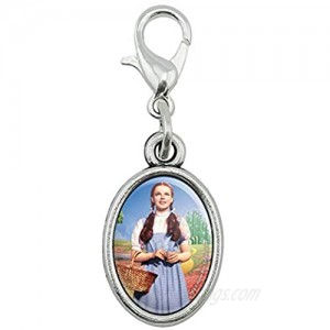 GRAPHICS & MORE Wizard of Oz Dorothy Character Antiqued Bracelet Pendant Zipper Pull Oval Charm with Lobster Clasp
