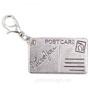 I Love You Postcard Clip on Charm Perfect for Necklaces and Bracelets 97K