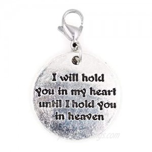 I Will Hold You in My Heart Until I Hold You in Heaven Clip on Charm 100V