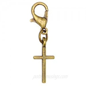 It's All About...You! Bronze Cross Clip on Charm Perfect for Necklaces and Bracelets 103D