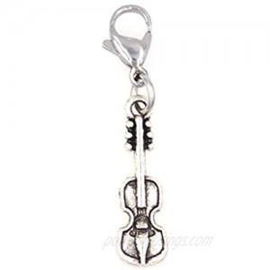 It's All About...You! Cello Violin Viola Bass Instrument Clip on Charm Necklaces Bracelets 102G