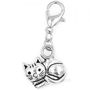 It's All About...You! Curled up Kitty Cat Clip on Charm Kitten Perfect for Necklaces and Bracelets 101D