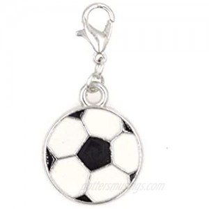It's All About...You! Enamel Soccer Ball Clip on Charm Perfect for Necklaces and Bracelets 99M