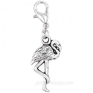 It's All About...You! Flamingo Clip on Charm Perfect for Necklaces and Bracelets 102Af