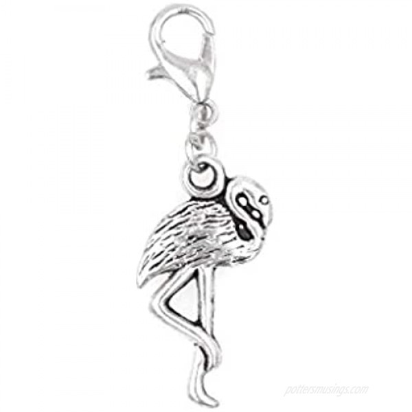 It's All About...You! Flamingo Clip on Charm Perfect for Necklaces and Bracelets 102Af