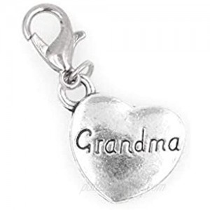 It's All About...You! Heart Grandma Nana Grandmother Family Clip on Charm Perfect for Necklaces and Bracelets 95P