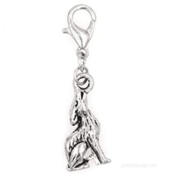 It's All About...You! Howling Wolf Clip on Charm Perfect for Necklaces and Bracelets 103S