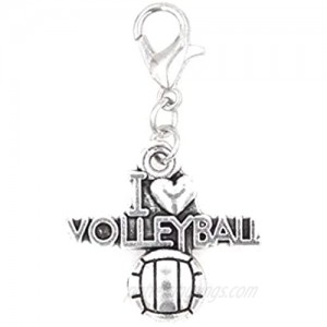 It's All About...You! I Love Volleyball Clip on Charm Perfect for Necklaces and Bracelets 101Af