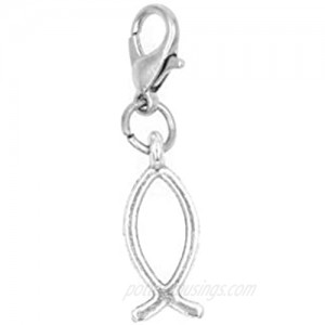 It's All About...You! Jesus Fish Clip on Charm Perfect for Necklaces and Bracelets 99D