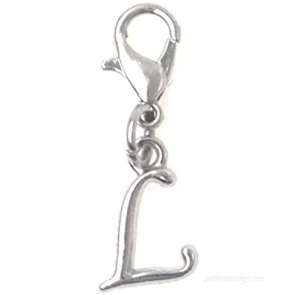 It's All About...You! Letter 26 Letter Options A-Z Initial Stainless Steel Clasp Clip on Charm