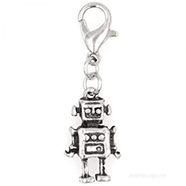 It's All About...You! Mini Robot Clip on Charm Perfect for Necklaces and Bracelets 103L