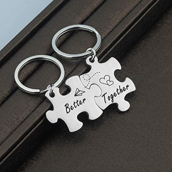 Long Distance Relationships Keychain Gifts Inspired Jewelry Puzzle Keychains