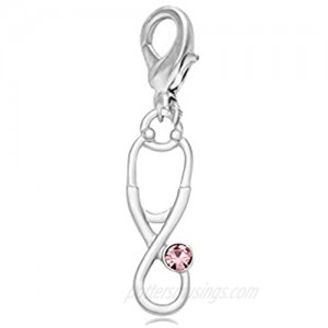 MANZHEN Medicine Stethoscope Charms for Bracelet Necklace Keychain Doctor Nurse Students Gift