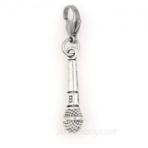 Microphone Singer Singing Clip on Charm Perfect for Necklaces Bracelets 101U