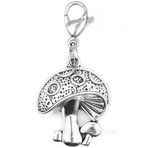 Mushroom Clip on Charm Perfect for Necklaces Bracelets 96Ab