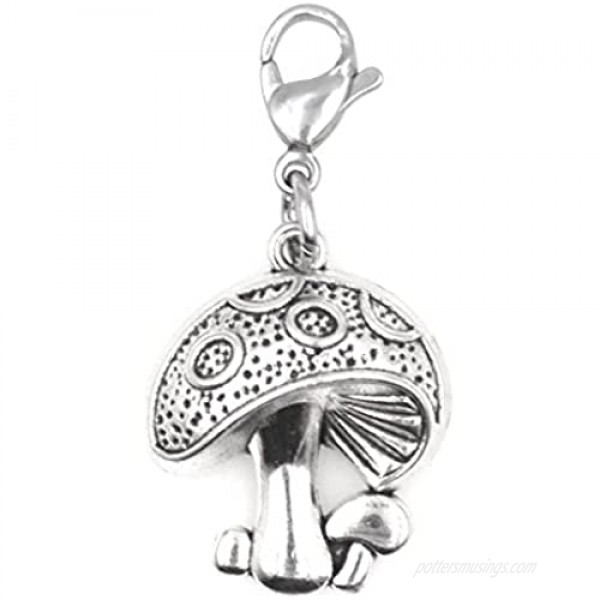 Mushroom Clip on Charm Perfect for Necklaces Bracelets 96Ab