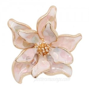 My Prime Gifts Snap Jewelry Shell Flower Pink & Blue Enamel 18-20mm Ginger Style Buttons Charms