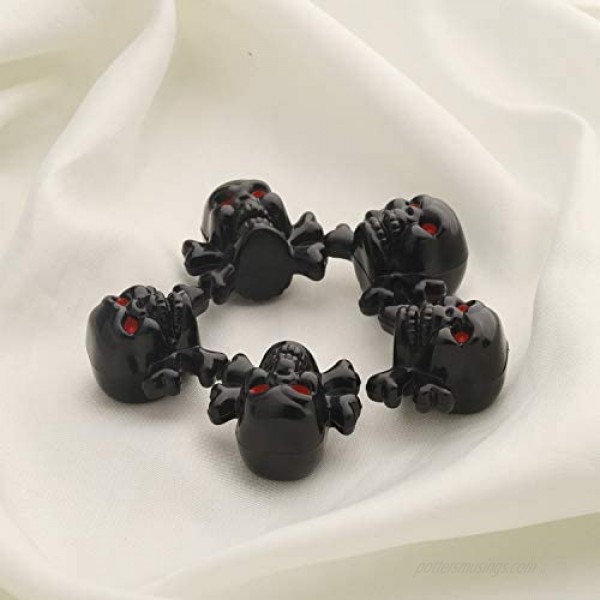 MYOSPARK 5Pcs Black Crossbones Skull Head Charm Jewelry Gifts for Sports Lovers
