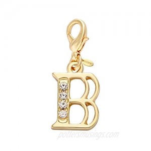 SENFAI 26 Alphabet English Letters Crystal First Initial Name Charms for Bracelet Necklace Zipper Puller (B1)