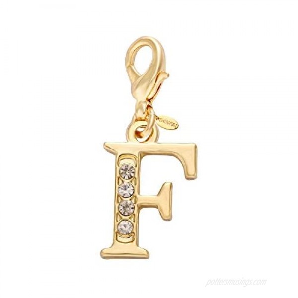 SENFAI 26 Alphabet English Letters Crystal First Initial Name Charms for Bracelet Necklace Zipper Puller (F1)