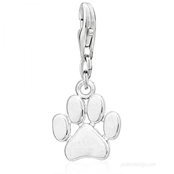 Sexy Sparkles Dog Paw Clip on Lobster Clasp Claw Charm for Bracelet