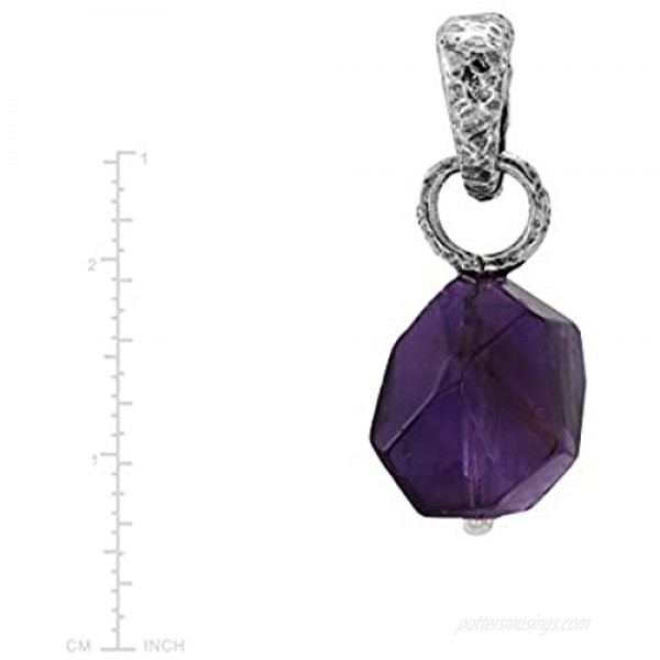Silpada 'Support Stone Natural Amethyst Charm' in Sterling Silver