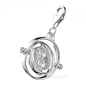 Sterling Silver Time Turner Crystal Clip on Charm