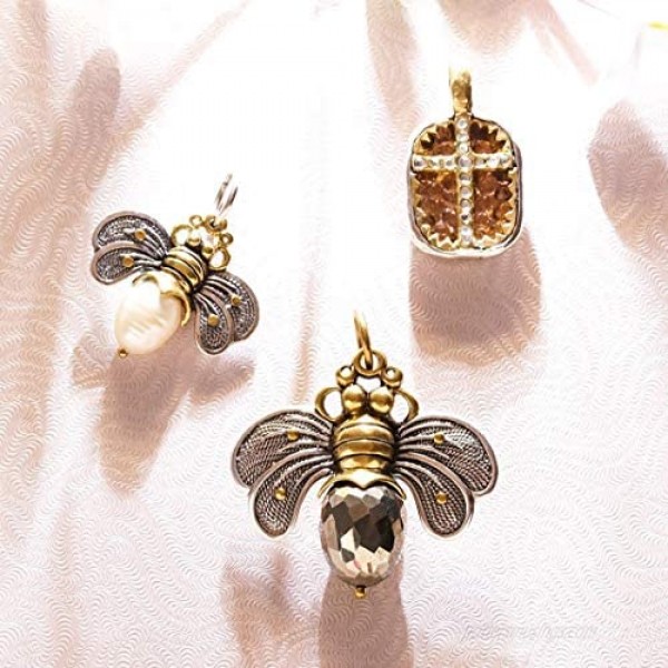 Waxing Poetic Bee Brave Sterling Silver Brass and Pale Pearl Bee Charm