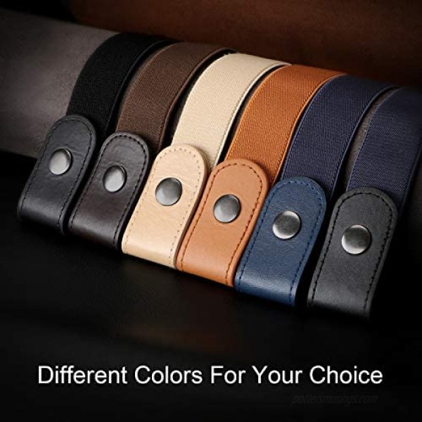 2 Pack Buckle Free Comfortable Elastic Belt for Women or Men Buckle-less No Bulge No Hassle Invisible Belts WHIPPY