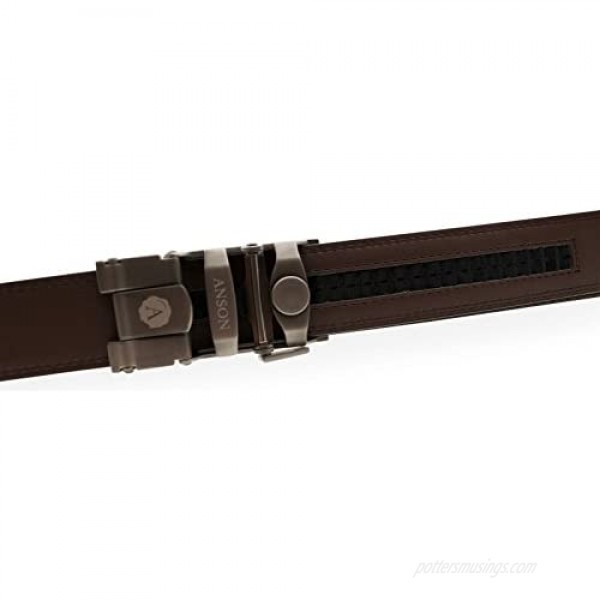 Anson Belt & Buckle - Men's 1.25 Traditional Gunmetal Buckle with Ratchet Belt Strap