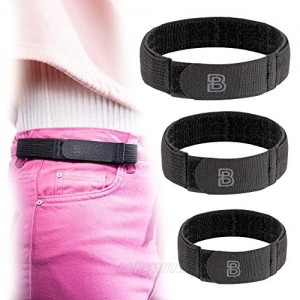BeltBro For Women No Buckle Elastic Belt — 3 Pack (S  M  L) — Fits 1 Inch Belt Loops  Easy To Use