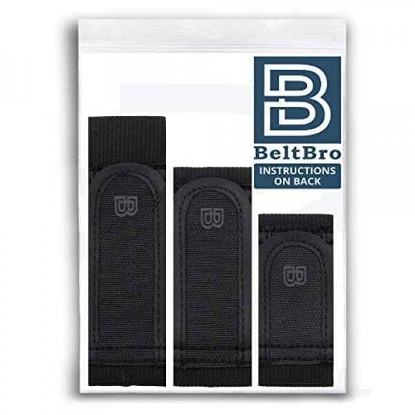 BeltBro Titan No Buckle Elastic Belt For Men — 3 Pack (S M L) — Fits 1.5 Inch Belt Loops Comfortable and Easy To Use