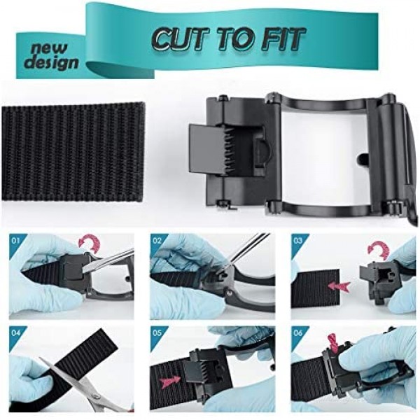 Bluecton Mens Belt Tactical Ratchet Automatic Slide Buckle Duty Nylon No Holes Cut To Fit Plus Size Black Grey