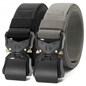 CHAOREN 2 Pack Mens Quick Release Tactical Belt 1.5"  Casual Military Riggers Web Belts for Men  Heavy Duty Work Belt