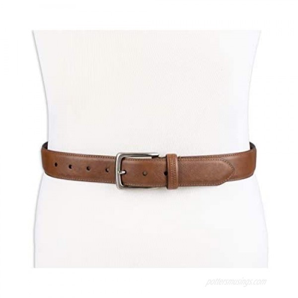 Columbia Men's Trinity Logo Belt-Casual Dress with Single Prong Buckle for Jeans Khakis
