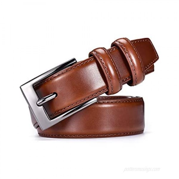 DWTS Belts for Men Classic Casual Dress Belt with Single Prong Buckle