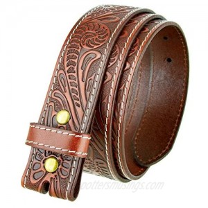 Genuine Full Grain Western Engraved Tooled Leather Belt Strap or Belt 1-1/2" Wide  Multi-Style Options