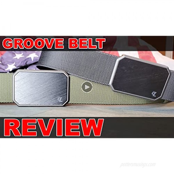 Groove Belt by Groove Life - Men's Stretch Nylon Belt with Magnetic Aluminum Buckle Lifetime Coverage
