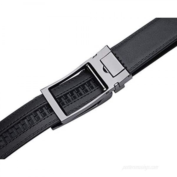 HIMI Men's Comfort Genuine Leather Ratchet Dress Belt with Automatic Click Buckle