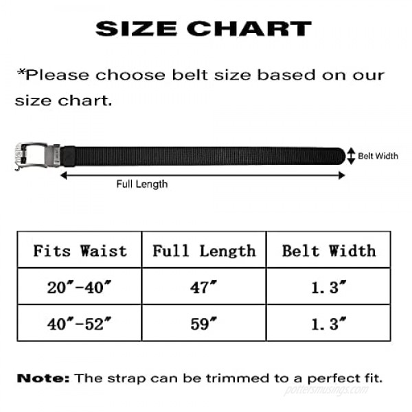 JUKMO Ratchet Belt for Men Nylon Web Tactical Gun Belt with Automatic Slide Buckle