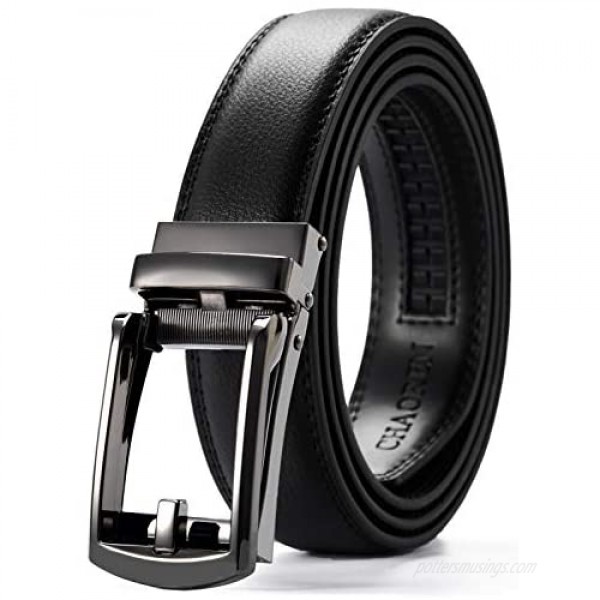 Leather Ratchet Belt 1 1/4 Comfort with Click Buckle CHAOREN Dress Belt Adjustable Trim to Exact fit
