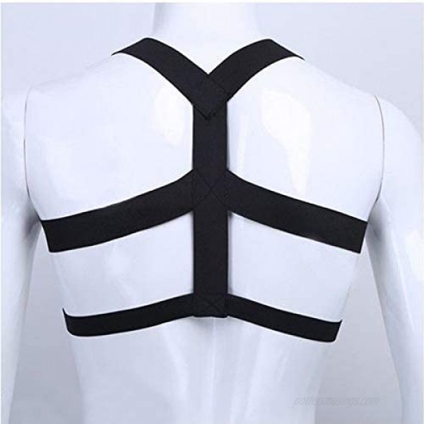 Man Harness Belt Body Chest Elastic Halter Nylon Shoulder Strap Club Wear Costume
