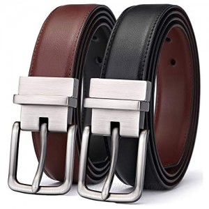 Men's Belt Bulliant Leather Reversible Belt 1.25" For Mens Casual Golf Dress One Belt Reverse For 2 Sides